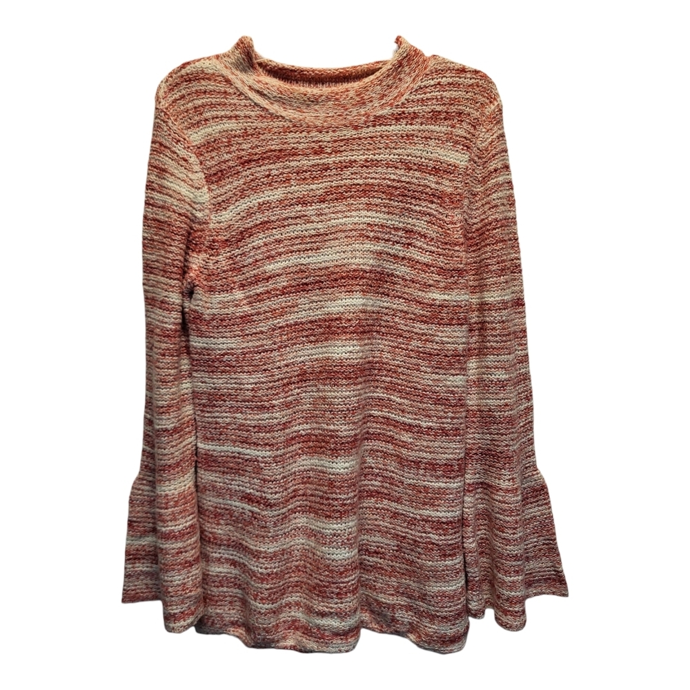 Kensie Red and White Bell Sleeve Cardigan Sweater Size M